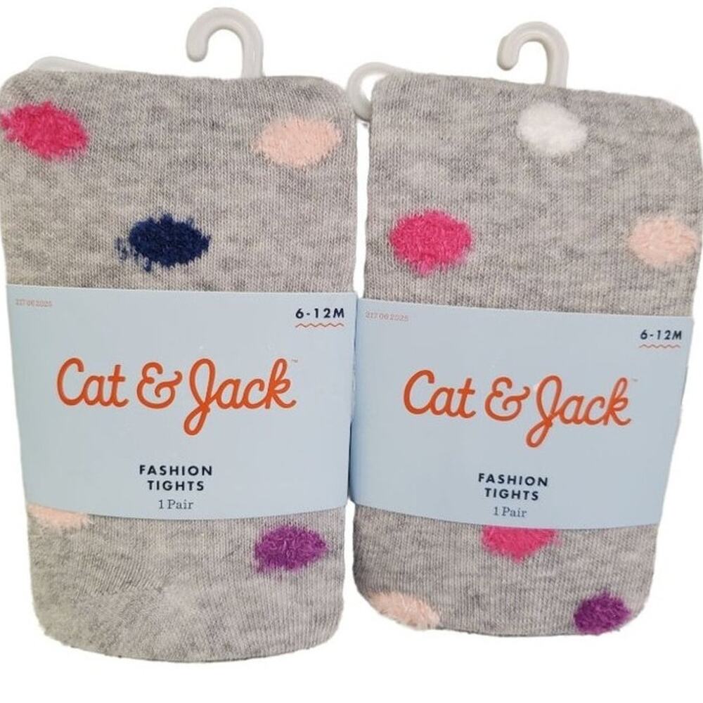Baby Girls Polka Dot Tights 2 pack 6 to 12 Months Cat and Jack Polka Dots